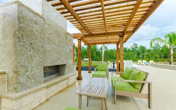 Outdoor Fireplace at Mansions Woodland, Conroe, TX, 77384